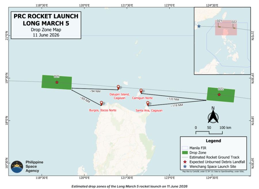 PhilSA Alerts Northern Luzon to Potential Debris After China Rocket Launch